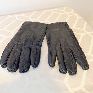 Unbranded Leather Gloves Mens Medium Black Excellent Textured Dress Driving